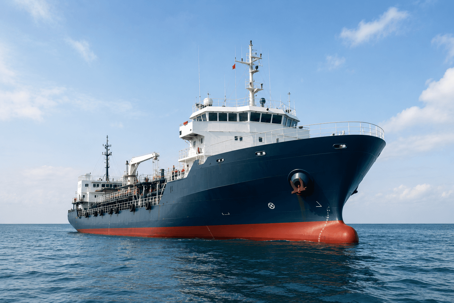 Kapal laut dengan lambung berlapis marine paint